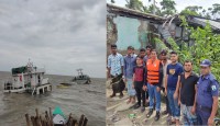 মেঘনায় ডুবন্ত জাহাজ থেকে ১৫ শ্রমিক উদ্ধা...