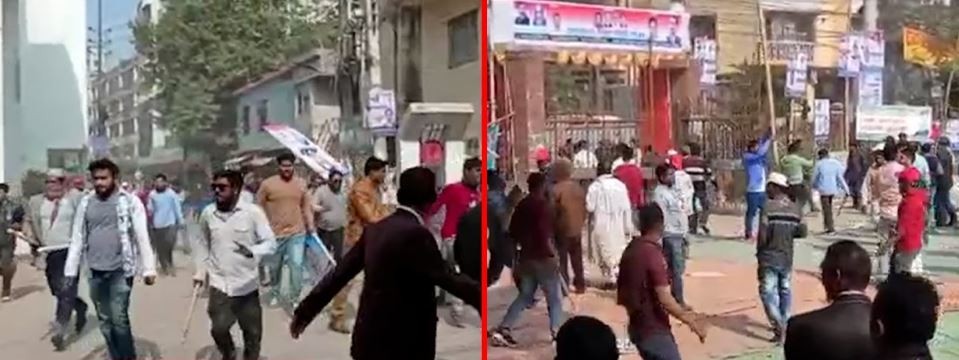 ফরিদপুরে বিএনপির গণঅবস্থানে ককটেল বিস্ফোরণ-রণক্ষেত্র